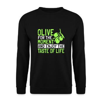 Grand cadeau d’amoureux des olives - Sweat-shirt Unisexe - noir - Devant - Alina (178cm) & Michal (187cm)