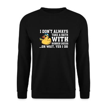 Lustiges Gummientchen - Unisex Pullover - Schwarz - Vorne - Alina (178cm) & Michal (187cm)