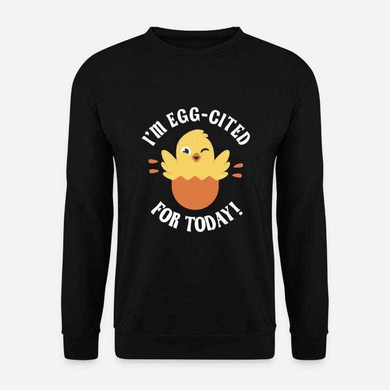 Egg-cited hatching chick - Unisex Sweatshirt - black