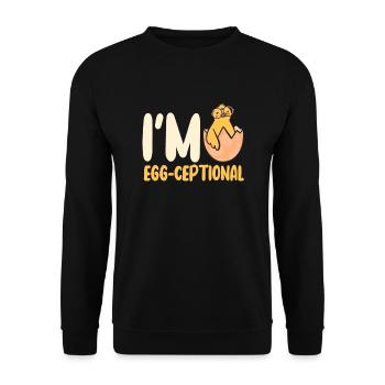 I'M Egg-Ceptional - Unisex Sweatshirt - black - Front - Alina (178cm) & Michal (187cm)