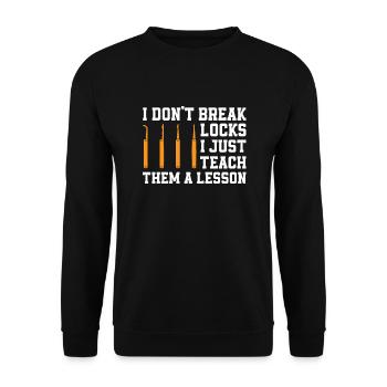 Funny Lock Picking Gift - Unisex Sweatshirt - black - Front - Alina (178cm) & Michal (187cm)