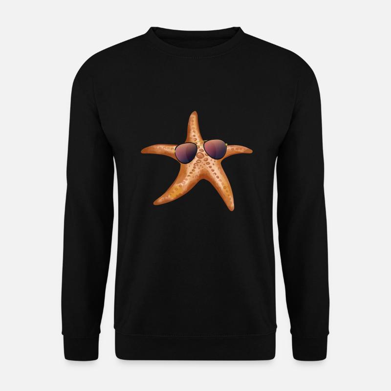 Lustiger Seestern Mit Sonnenbrille - Unisex Pullover - Schwarz