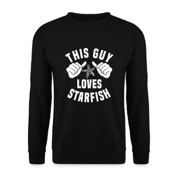 This guy loves starfish - Unisex Sweatshirt - black - Front - Alina (178cm) & Michal (187cm)