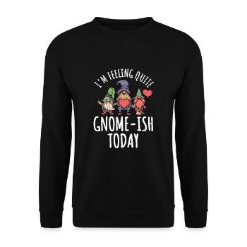Funny garden gnome pun - Unisex Sweatshirt - black - Front - Alina (178cm) & Michal (187cm)