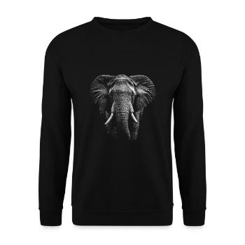 Realistic elephant design - Unisex Sweatshirt - black - Front - Alina (178cm) & Michal (187cm)