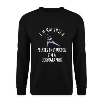 Pilates Trainer - Unisex Sweatshirt - black - Front - Alina (178cm) & Michal (187cm)