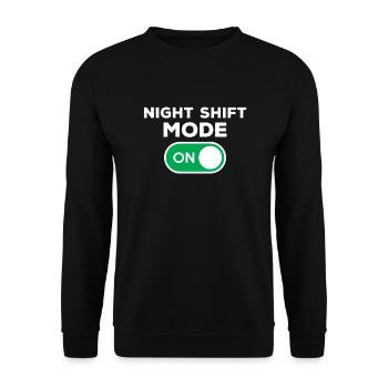 Night Shift Mode On - Unisex Sweatshirt - black - Front - Alina (178cm) & Michal (187cm)