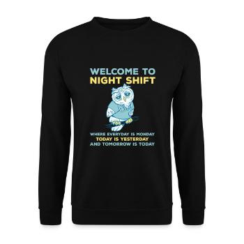 Drôle de dicton de nuit - Sweat-shirt Unisexe - noir - Devant - Alina (178cm) & Michal (187cm)