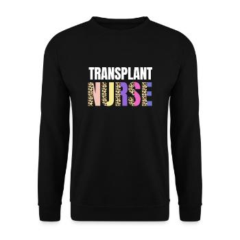 Nette Transplantation Krankenschwester Leopard - Unisex Pullover - Schwarz - Vorne - Alina (178cm) & Michal (187cm)