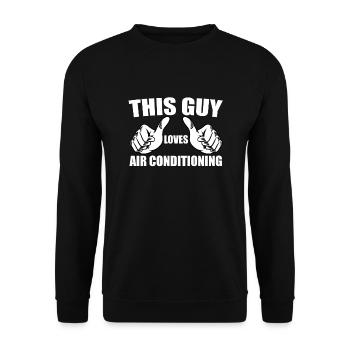 This guy loves the air conditioning - Unisex Sweatshirt - black - Front - Alina (178cm) & Michal (187cm)