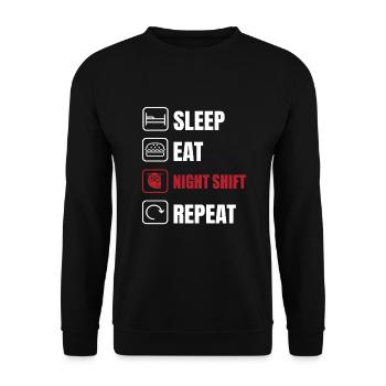 T-shirt drôle de Night Shift - Sweat-shirt Unisexe - noir - Devant - Alina (178cm) & Michal (187cm)