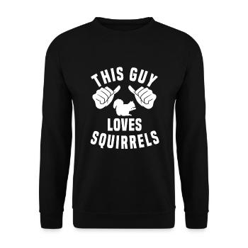 This guy loves squirrels - Unisex Sweatshirt - black - Front - Alina (178cm) & Michal (187cm)