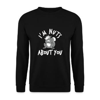 I'm Crazy About You - Squirrel - Unisex Sweatshirt - black - Front - Alina (178cm) & Michal (187cm)