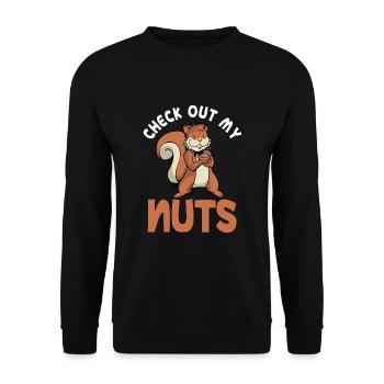 Squirrel - Look at My Nuts - Unisex Sweatshirt - black - Front - Alina (178cm) & Michal (187cm)