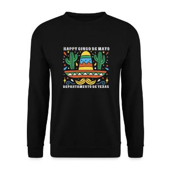 Glückliches Cinco De Mayo Departamento De Texas - Unisex Pullover - Schwarz - Vorne - Alina (178cm) & Michal (187cm)