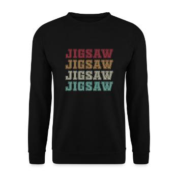 Stichsäge - Unisex Pullover - Schwarz - Vorne - Alina (178cm) & Michal (187cm)