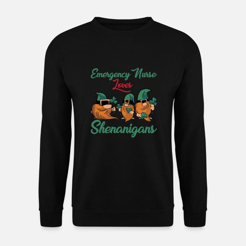 Notfallkrankenschwester St. Patrick's Day - Unisex Pullover - Schwarz