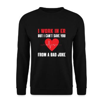 Drôle de cadeau d’infirmière d’urgence - Sweat-shirt Unisexe - noir - Devant - Alina (178cm) & Michal (187cm)