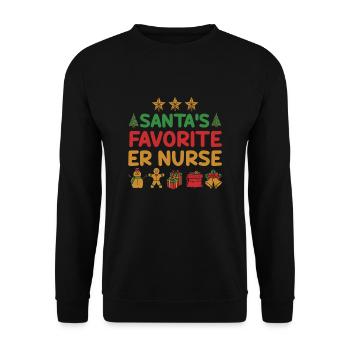 Notfallkrankenschwester Weihnachten Geschenk - Unisex Pullover - Schwarz - Vorne - Alina (178cm) & Michal (187cm)
