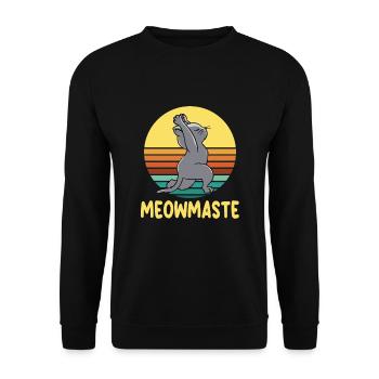 Chemise de chat de yoga Meowmaste drôle - Sweat-shirt Unisexe - noir - Devant - Alina (178cm) & Michal (187cm)