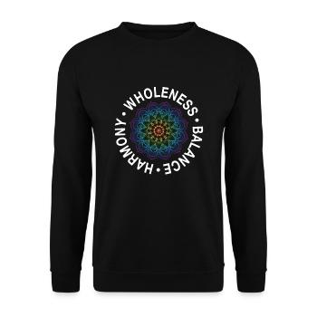 Tolles Yoga-mantra-design - Unisex Pullover - Schwarz - Vorne - Alina (178cm) & Michal (187cm)