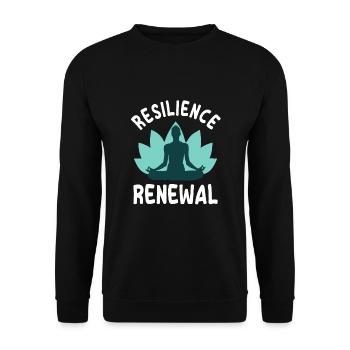 Yoga Mantra Design Fleur de Lotus - Sweat-shirt Unisexe - noir - Devant - Alina (178cm) & Michal (187cm)