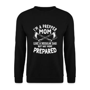 Prepper Mom Tenue Survie en plein air pour les femmes - Sweat-shirt Unisexe - noir - Devant - Alina (178cm) & Michal (187cm)