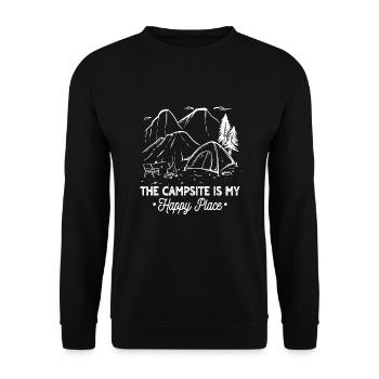 Fantastisches Camping Liebhaber Motiv - Unisex Pullover - Schwarz - Vorne - Alina (178cm) & Michal (187cm)