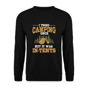 Funny camping pun - Unisex Sweatshirt - black - Front - Alina (178cm) & Michal (187cm)