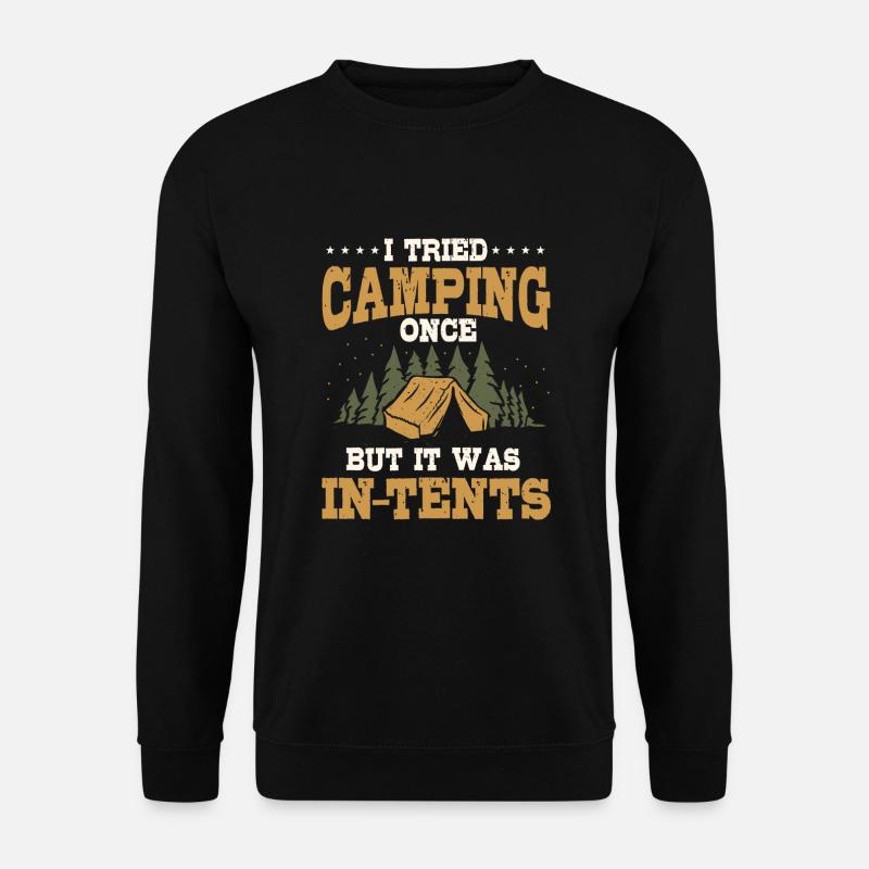 Funny camping pun - Unisex Sweatshirt - black