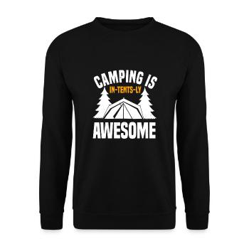 Camping Ist In Zelten Genial - Unisex Pullover - Schwarz - Vorne - Alina (178cm) & Michal (187cm)