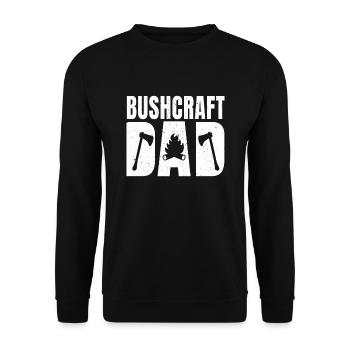 Bushcraft Papa - Unisex Sweatshirt - black - Front - Alina (178cm) & Michal (187cm)