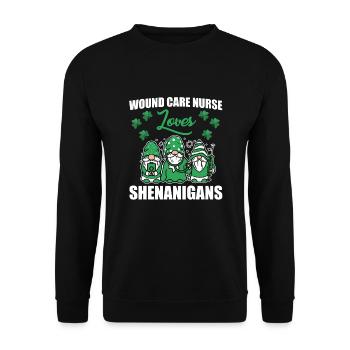 Infirmière en soins des plaies Saint-Patrick - Sweat-shirt Unisexe - noir - Devant - Alina (178cm) & Michal (187cm)
