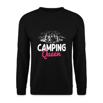 Fun Camping Queen - Sweat-shirt Unisexe - noir - Devant - Alina (178cm) & Michal (187cm)