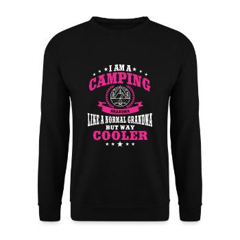 Lustige Camping Oma - Unisex Pullover - Schwarz - Vorne - Alina (178cm) & Michal (187cm)