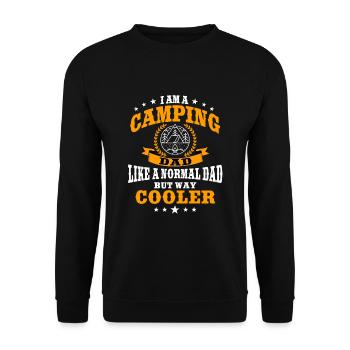 Fun camping daddy for men - Unisex Sweatshirt - black - Front - Alina (178cm) & Michal (187cm)