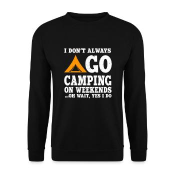 Lustiges Camping Liebhaber Geschenk - Unisex Pullover - Schwarz - Vorne - Alina (178cm) & Michal (187cm)