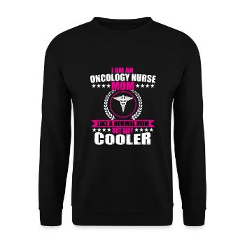 Oncology Nurse Mama - Unisex Sweatshirt - black - Front - Alina (178cm) & Michal (187cm)