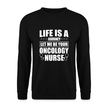 Oncology Nurse - Unisex Sweatshirt - black - Front - Alina (178cm) & Michal (187cm)