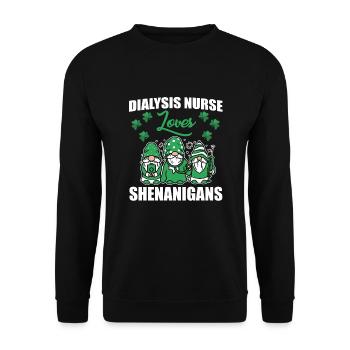 Funny Dialysis Nurse St. Patrick's Day - Unisex Sweatshirt - black - Front - Alina (178cm) & Michal (187cm)