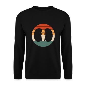 Retro Kidney Design Nephrology - Unisex Sweatshirt - black - Front - Alina (178cm) & Michal (187cm)