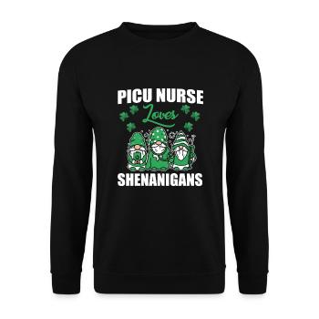 Lustige Picu-krankenschwester Liebt Den St. - Unisex Pullover - Schwarz - Vorne - Alina (178cm) & Michal (187cm)