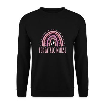 Pediatric nurse Regenbogen - Unisex Sweatshirt - black - Front - Alina (178cm) & Michal (187cm)