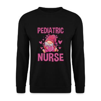 Pediatric Nurse Gnome - Unisex Sweatshirt - black - Front - Alina (178cm) & Michal (187cm)
