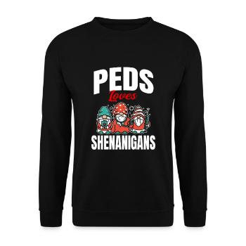 Funny Peds Love Shenanigan's St. Patrick's Day - Unisex Sweatshirt - black - Front - Alina (178cm) & Michal (187cm)