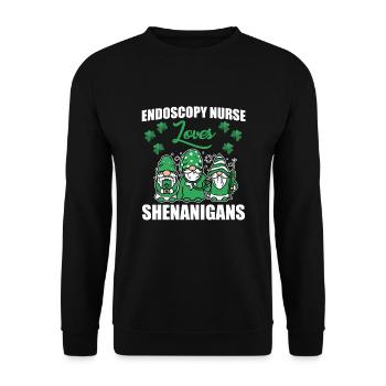 Endoscopy Nurse St. Patrick's Day - Unisex Sweatshirt - black - Front - Alina (178cm) & Michal (187cm)