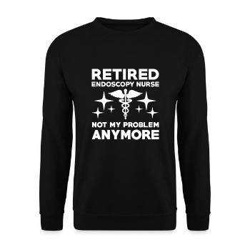 Infirmière en endoscopie à la retraite - Sweat-shirt Unisexe - noir - Devant - Alina (178cm) & Michal (187cm)