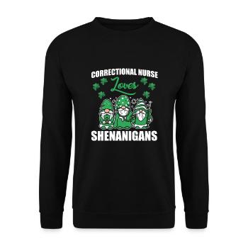 Costume de l’infirmière de la Saint-Patrick en prison - Sweat-shirt Unisexe - noir - Devant - Alina (178cm) & Michal (187cm)