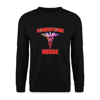Tolles Strafvollzugskrankenschwester Design - Unisex Pullover - Schwarz - Vorne - Alina (178cm) & Michal (187cm)