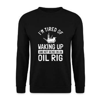 Ölfeldarbeiter Spruch Offshore-bohrinsel - Unisex Pullover - Schwarz - Vorne - Alina (178cm) & Michal (187cm)